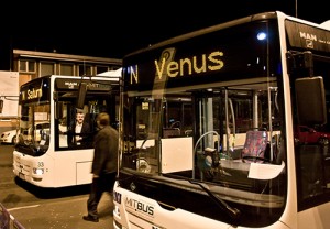 Das Nachtbussystem Venus in Gießen. Foto von: Jörg Wagner / www.extraktnetz.net / www.akku-netz.de